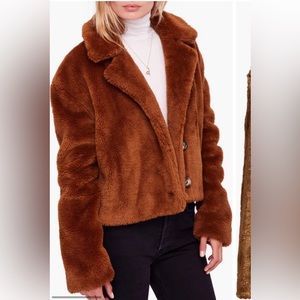 Free People Mena Faux- Fur Coat- XS
